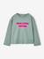 Long-sleeved T-shirt for girls green+ink blue+pale pink 