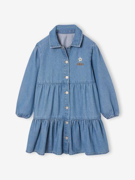 Lightweight Denim Dress for Girls denim grey+medium blue 