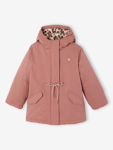 3-in-1 detachable parka for girls blush+navy blue 