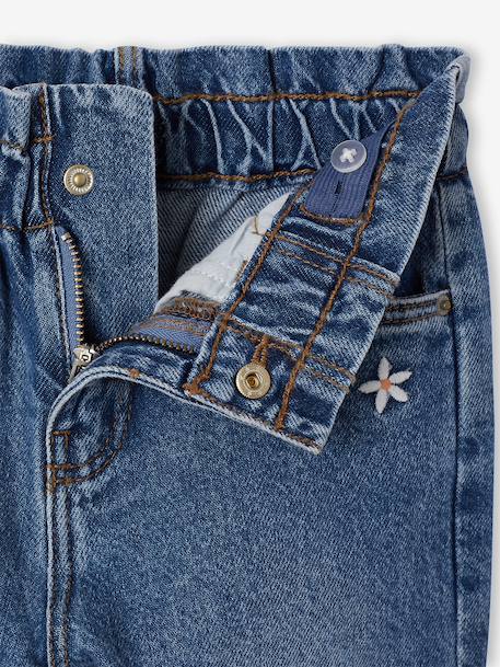 Paperbag trousers for girls deep blue+medium blue 