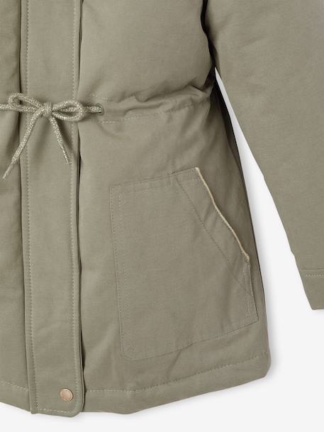 3-in-1 Parka with Hood for Girls black+GREEN DARK SOLID+grey green+khaki+PURPLE MEDIUM SOLID+sage 