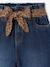 Wide-leg paperbag jeans for girls deep blue+medium blue 