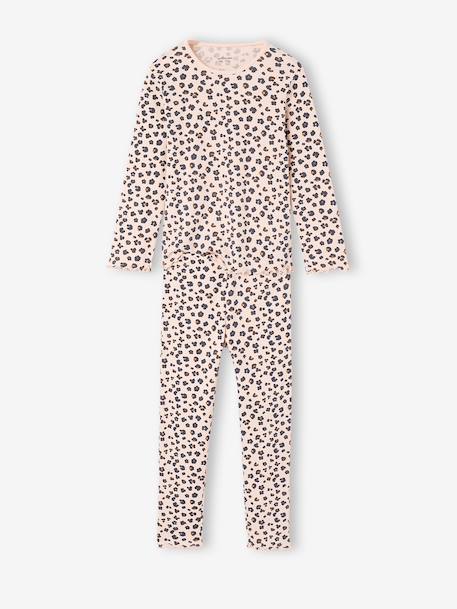 Pack of 2 long-sleeved pyjamas for girls pale pink 