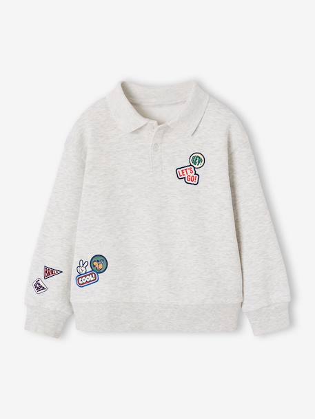 Polo sweatshirt for boys marl grey 