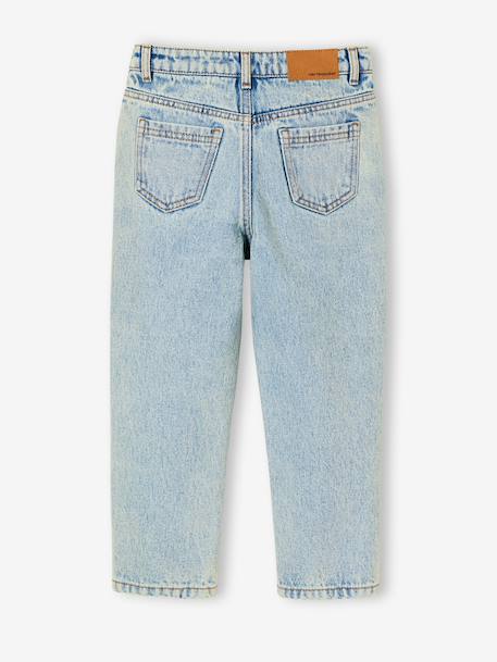 Girls' embroidered floral Mom jeans blue+light blue+medium blue 