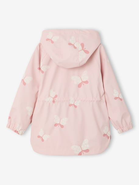 Hooded Raincoat with Magical Motifs for Girls blush+GREEN MEDIUM ALL OVER PRINTED+pale pink+rose+sky blue 