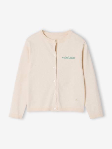 Fine Knit Basics Cardigan for Girls anthracite+dusky pink+emerald green+grey blue+marl beige+navy blue+plum+vanilla 
