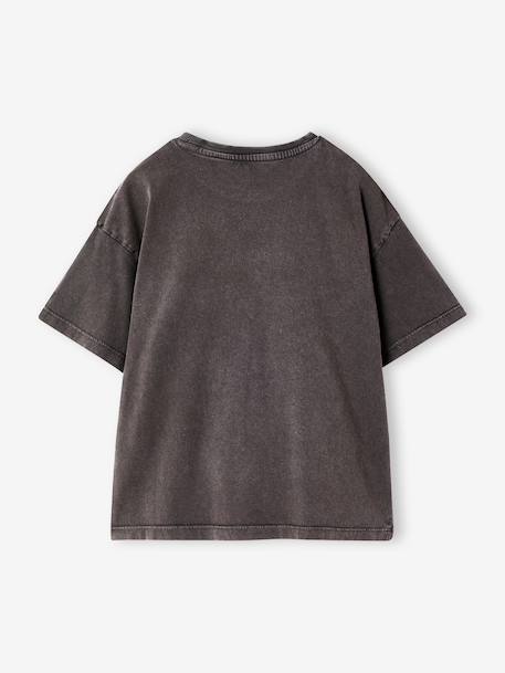 Short-sleeved T-shirt for girls anthracite+ecru 