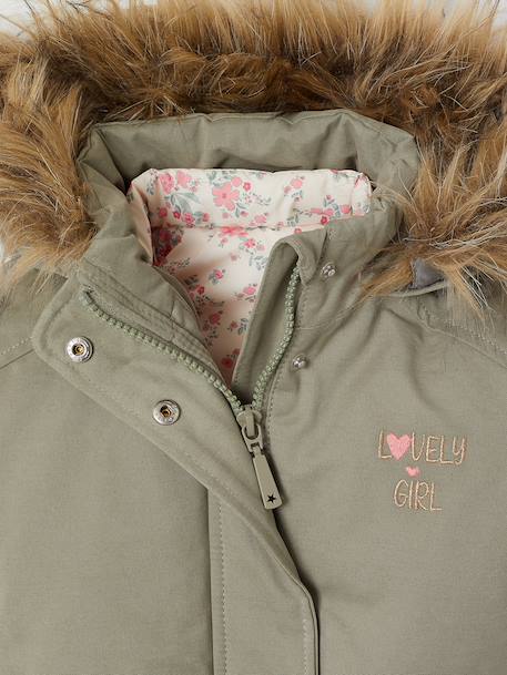 3-in-1 Parka with Hood for Girls black+GREEN DARK SOLID+grey green+khaki+PURPLE MEDIUM SOLID+sage 
