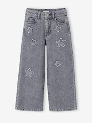 -Girl's wide-leg star jeans