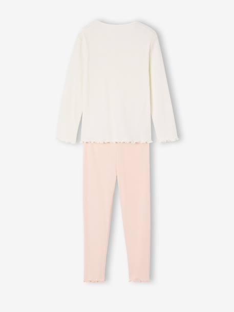 Pack of 2 long-sleeved pyjamas for girls pale pink 