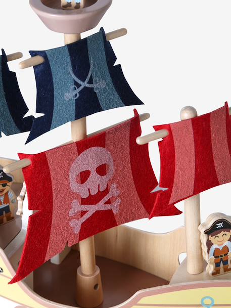 FSC®100% wooden pirate ship red 