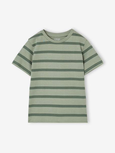 Pack of 3 short-sleeved t-shirts caramel+navy blue+pecan nut+sage green 