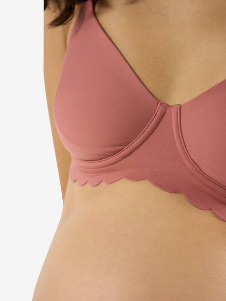 Maternity and nursing bra mocha+old rose 