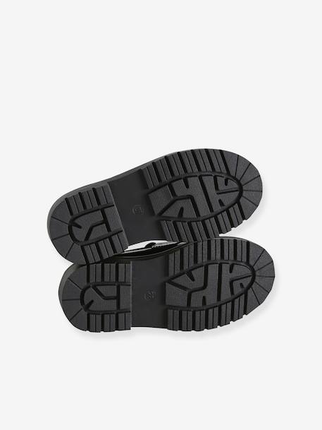 Synthetic loafers for girls black 
