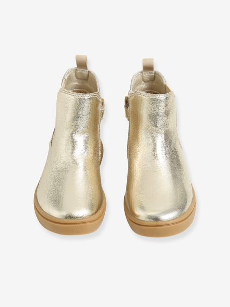 Zip-up boots for girls gold 