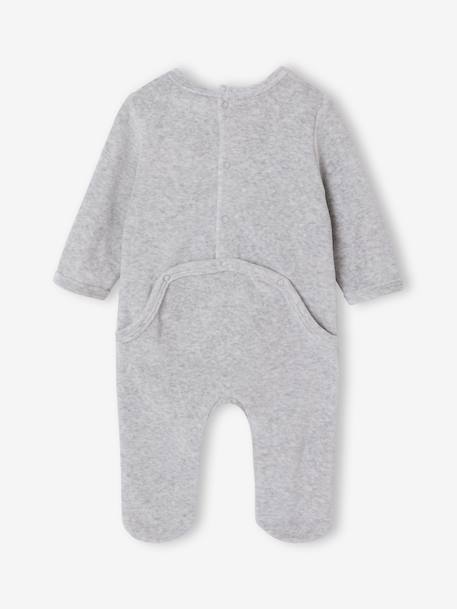Pack of 3 baby sleepsuits with back opening marl beige+marl grey+sage green 