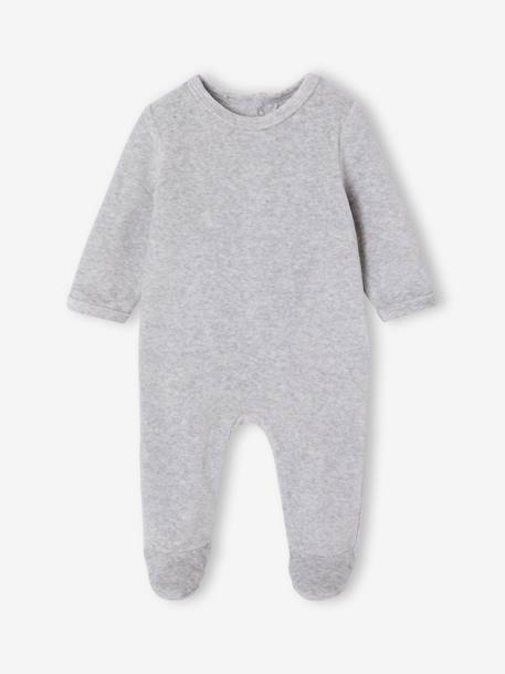 Pack of 3 baby sleepsuits with back opening marl beige+marl grey+sage green 