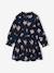 Long-sleeved dress for girls camel+slate blue 