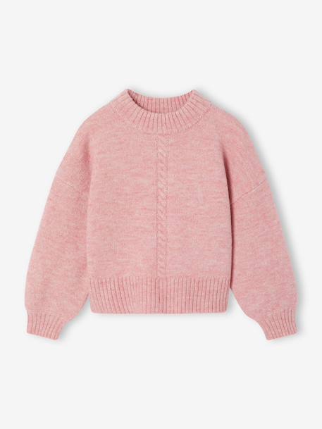 Boxy jumper for girls plum+rose 