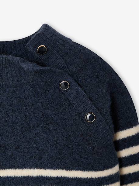Jumper for girls ecru+navy blue 