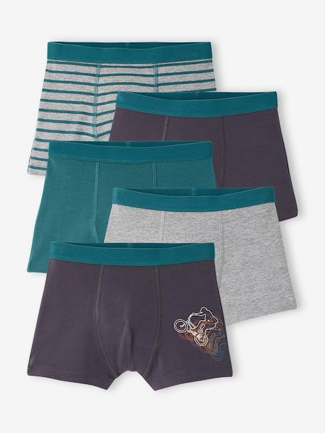 Pack of 5 boxer shorts for boys anthracite 