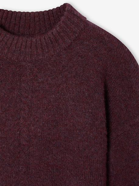 Boxy jumper for girls plum+rose 