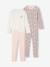Pack of 2 long-sleeved pyjamas for girls pale pink 