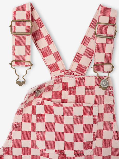 Dungarees in twill for girls sweet pink 