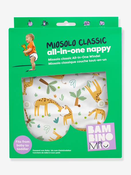 Miosolo all-in-one nappy by BAMBINO MIO green+rose+white 