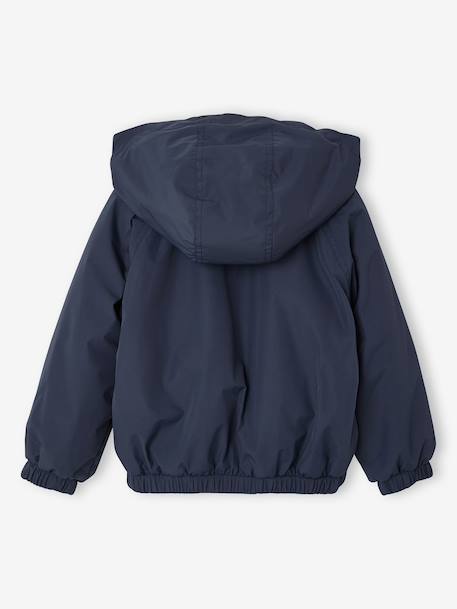 Sherpa-Lined Hooded Windcheater for Girls navy blue+rose 