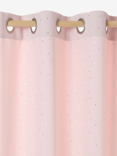 Opaque Curtain, Silver Stars Light Pink/Print 