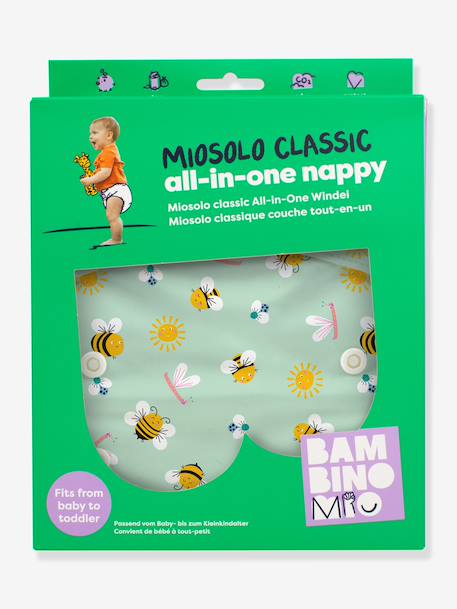 Miosolo all-in-one nappy by BAMBINO MIO green+rose+white 
