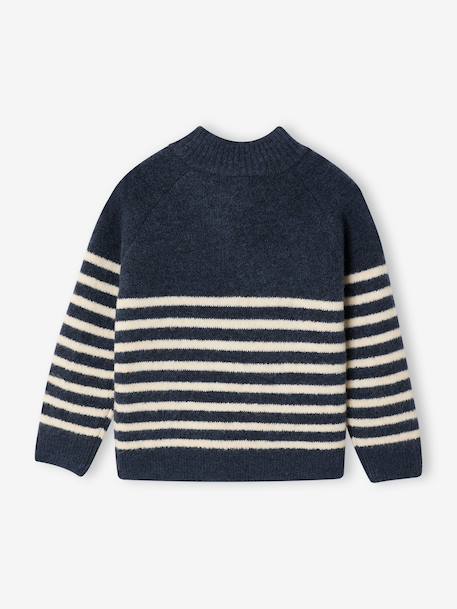 Jumper for girls ecru+navy blue 