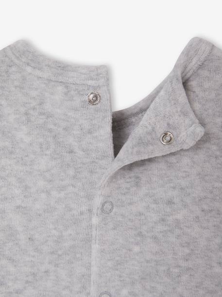 Pack of 3 baby sleepsuits with back opening marl beige+marl grey+sage green 