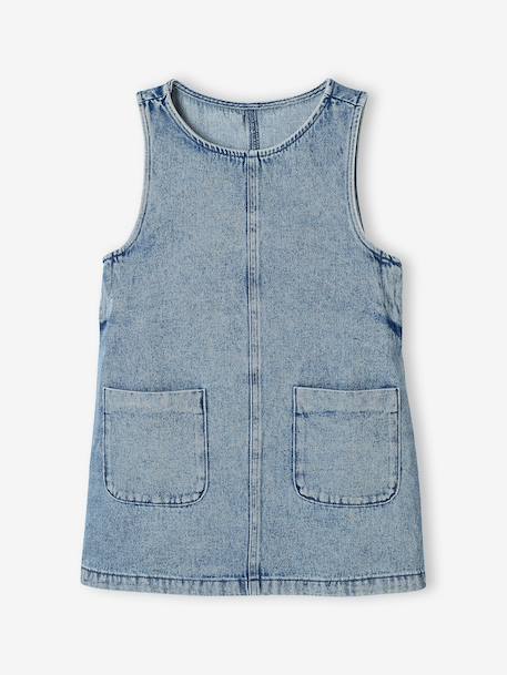 Pinafore dress for girls medium blue 