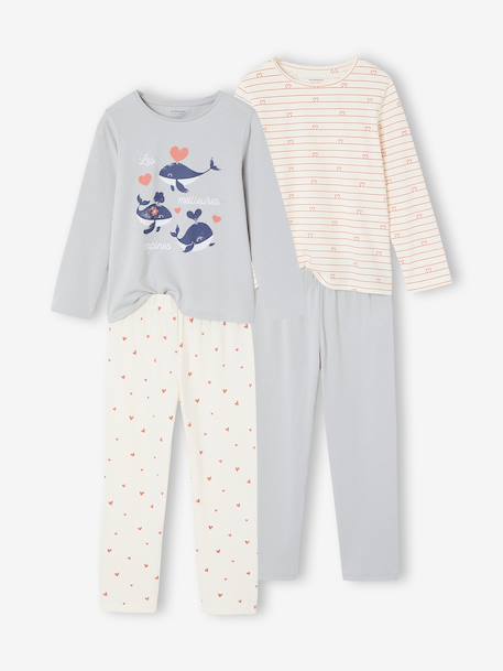 Pack of 2 pyjamas for girls beige 