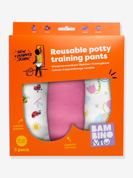 Pack of 3 potty training pants by BAMBINO MIO rose 