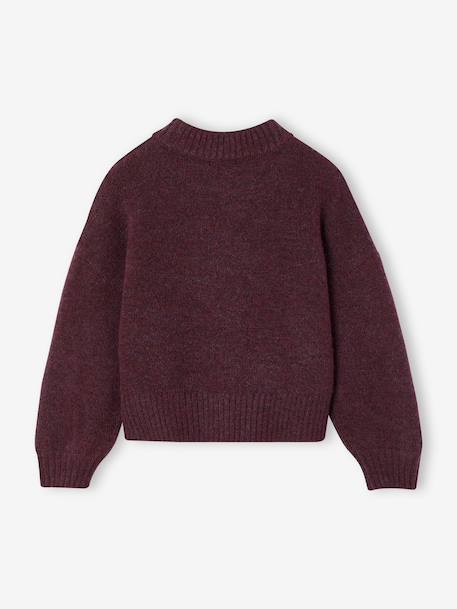 Boxy jumper for girls plum+rose 