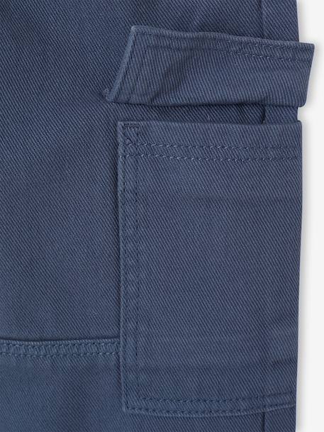 Cargo trousers for boys denim blue+olive 