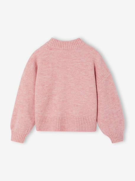 Boxy jumper for girls plum+rose 