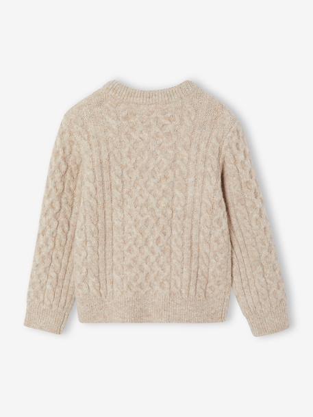 Long-sleeved cable knit jumper for boys marl beige 