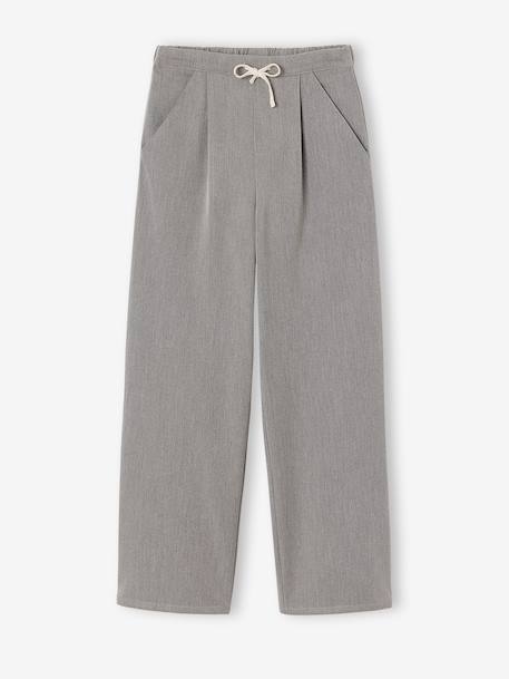 Tailored trousers for girls marl grey+navy blue 