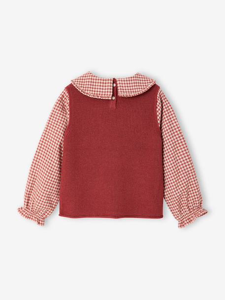 2-in-1 jumper for girls lilac+navy blue+tomato red 