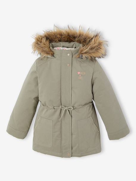 3-in-1 Parka with Hood for Girls black+GREEN DARK SOLID+grey green+khaki+PURPLE MEDIUM SOLID+sage 