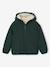 Reversible hooded jacket for boys fir green+grey blue 
