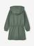 Short hooded dress for girls green+marl grey+navy blue 