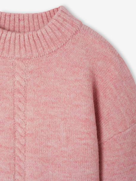Boxy jumper for girls plum+rose 