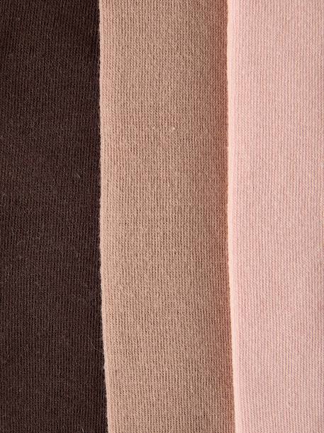 Pack of 3 Pairs of Tights for Girls BLUE DARK TWO COLOR/MULTICOL+cinnamon+Grey+mauve+navy blue+old rose+plum+rosy 