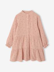 Girls-Polka Dot Dress in Cotton Gauze for Girls